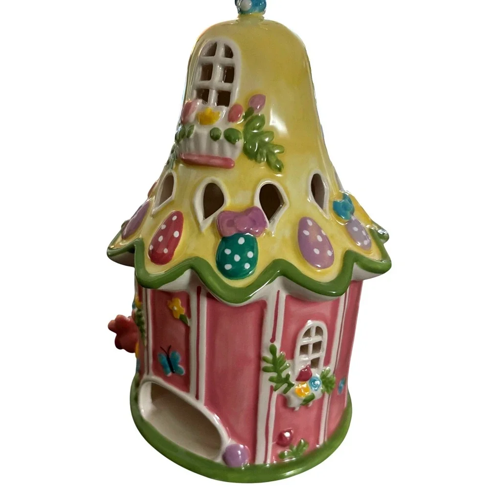 Blue Sky Clayworks Hello Kitty and Friends Hello Spring Ceramic Tea Light House